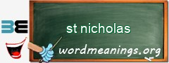 WordMeaning blackboard for st nicholas